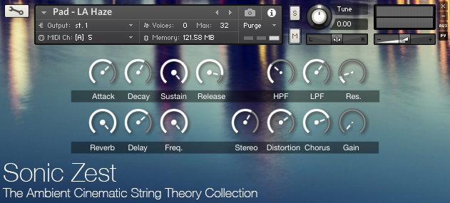 Ambient Cinematic Guitars – Kontakt sample library GUI