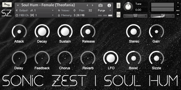 Soul Hum + Quantum Choir – vocal Kontakt sample library GUI